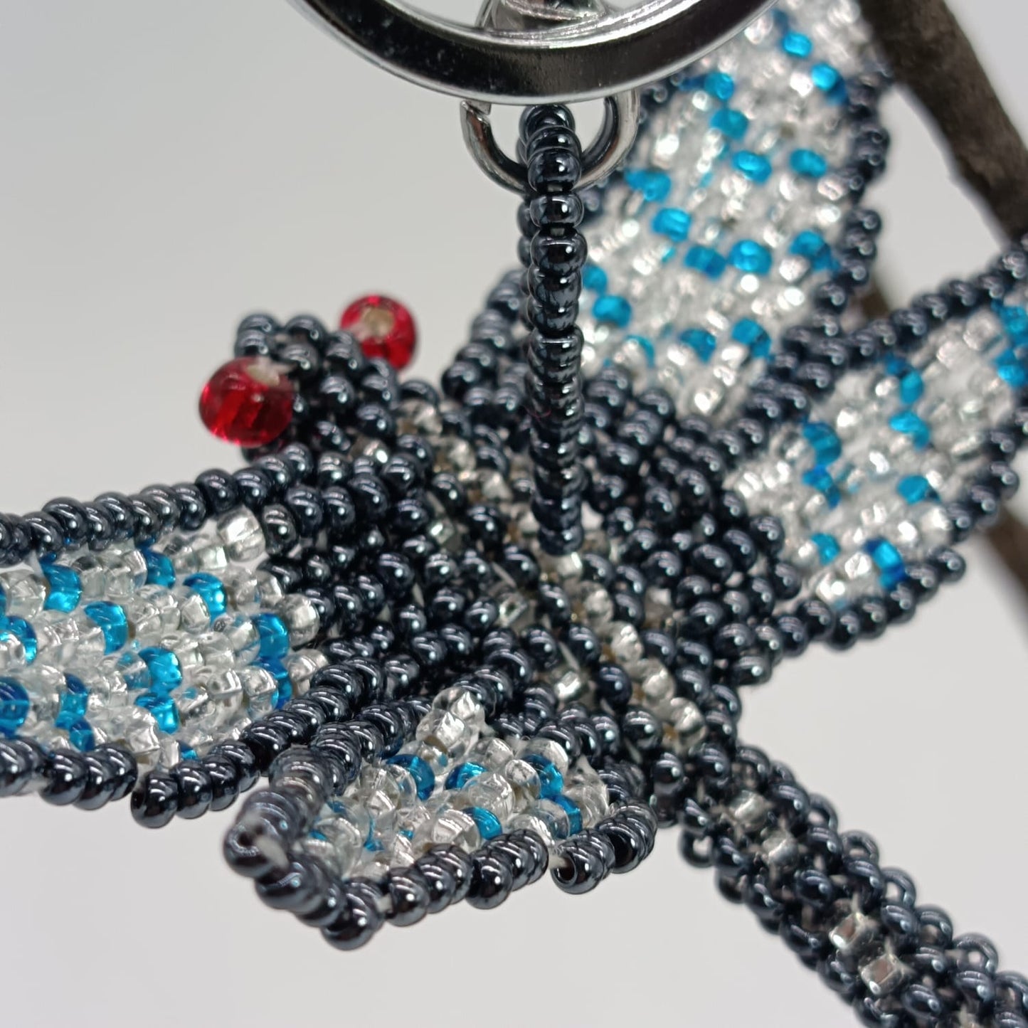 Bag charm - Beaded DRAGONFLY