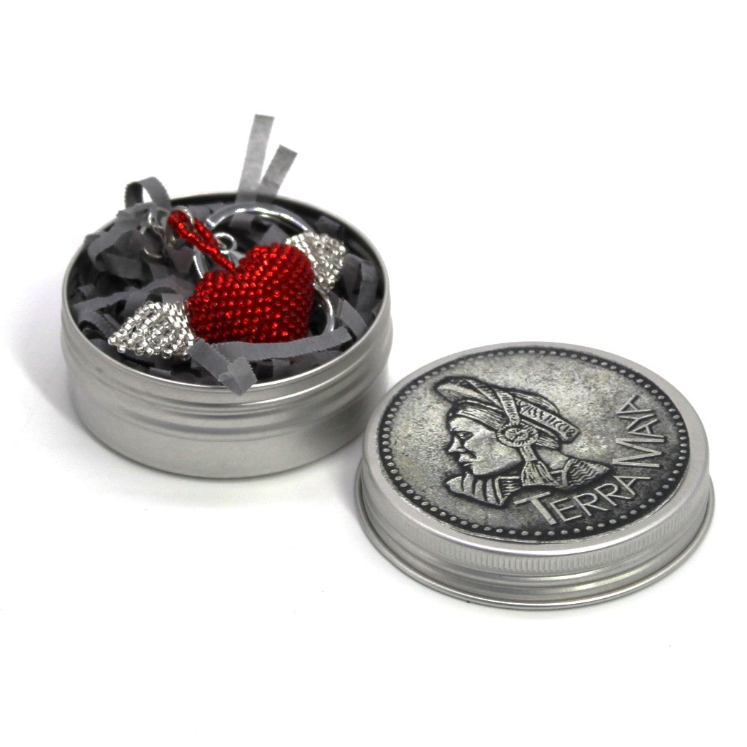 Bag charm - Beaded Heart with Wings