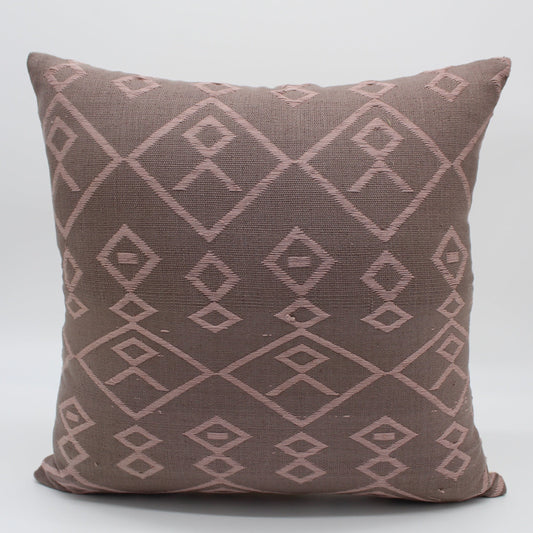 Pillow cover, Brown background w/3 scales of Lt Brown brocade 16" x 16"