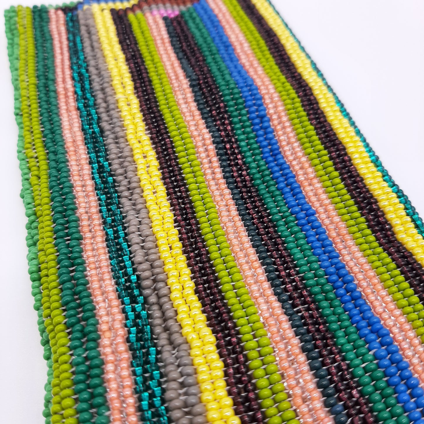 Glass bead eyeglass case rectangle multicolor