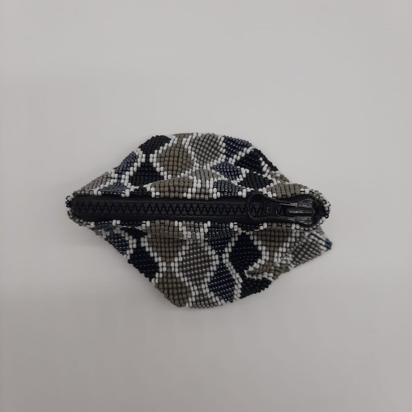 Gray waves Glass Bead Square Coin Purse