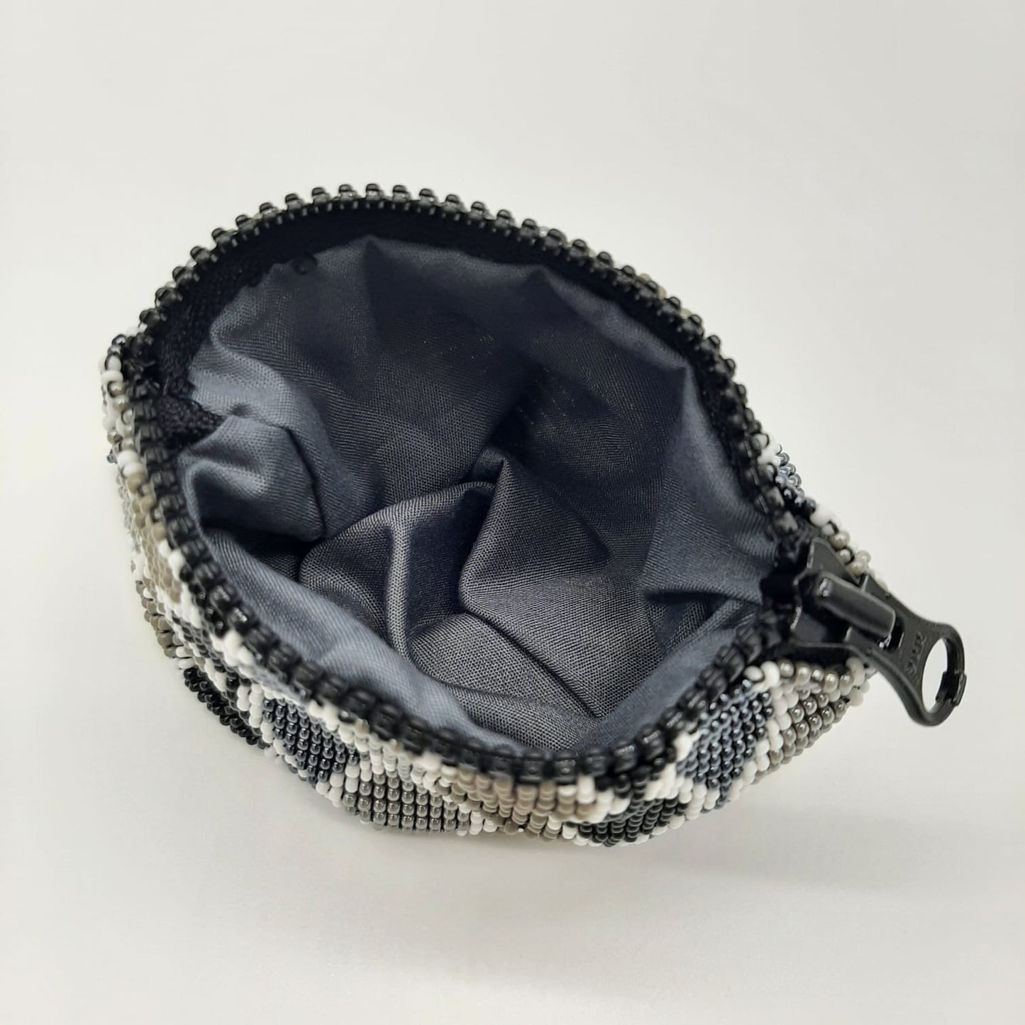 Gray waves Glass Bead Square Coin Purse