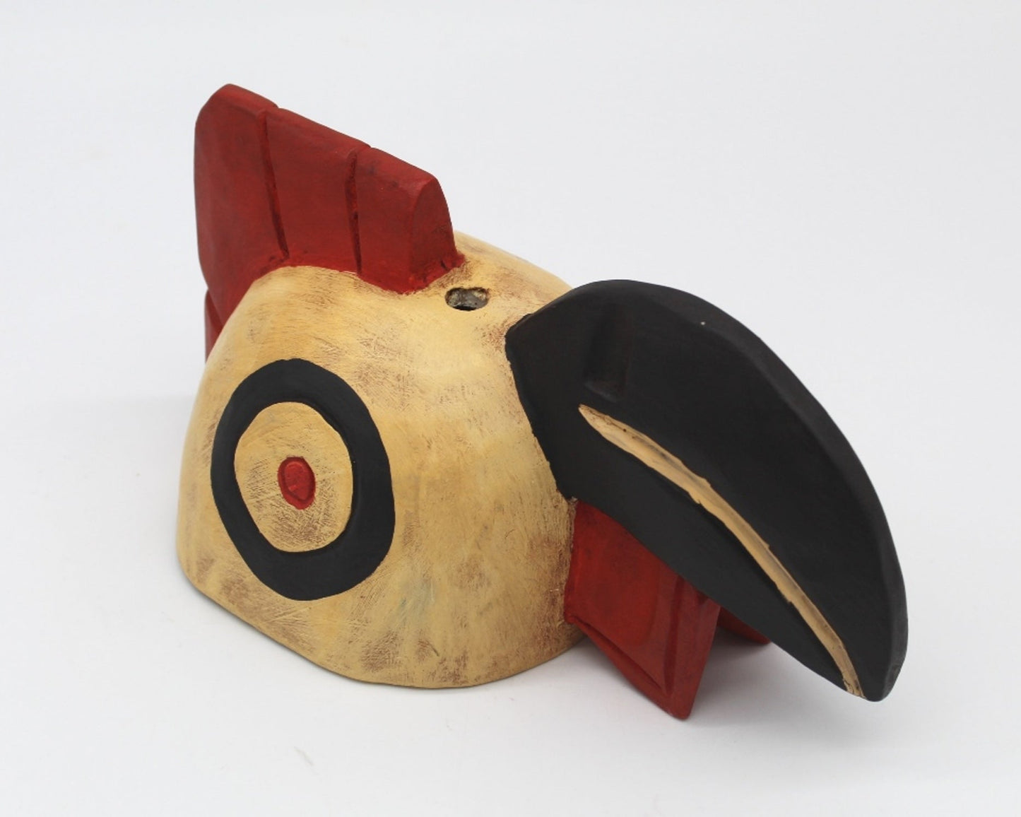Handcarved Wooden Rooster Mask