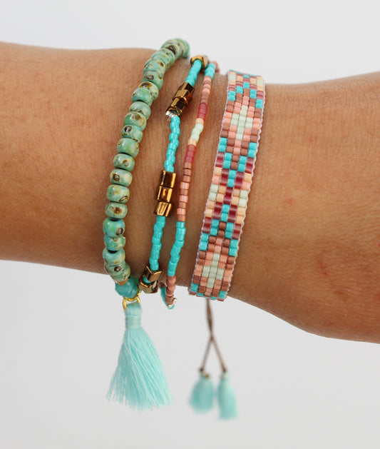 Boho Bracelet – Set of 4 Turquoise