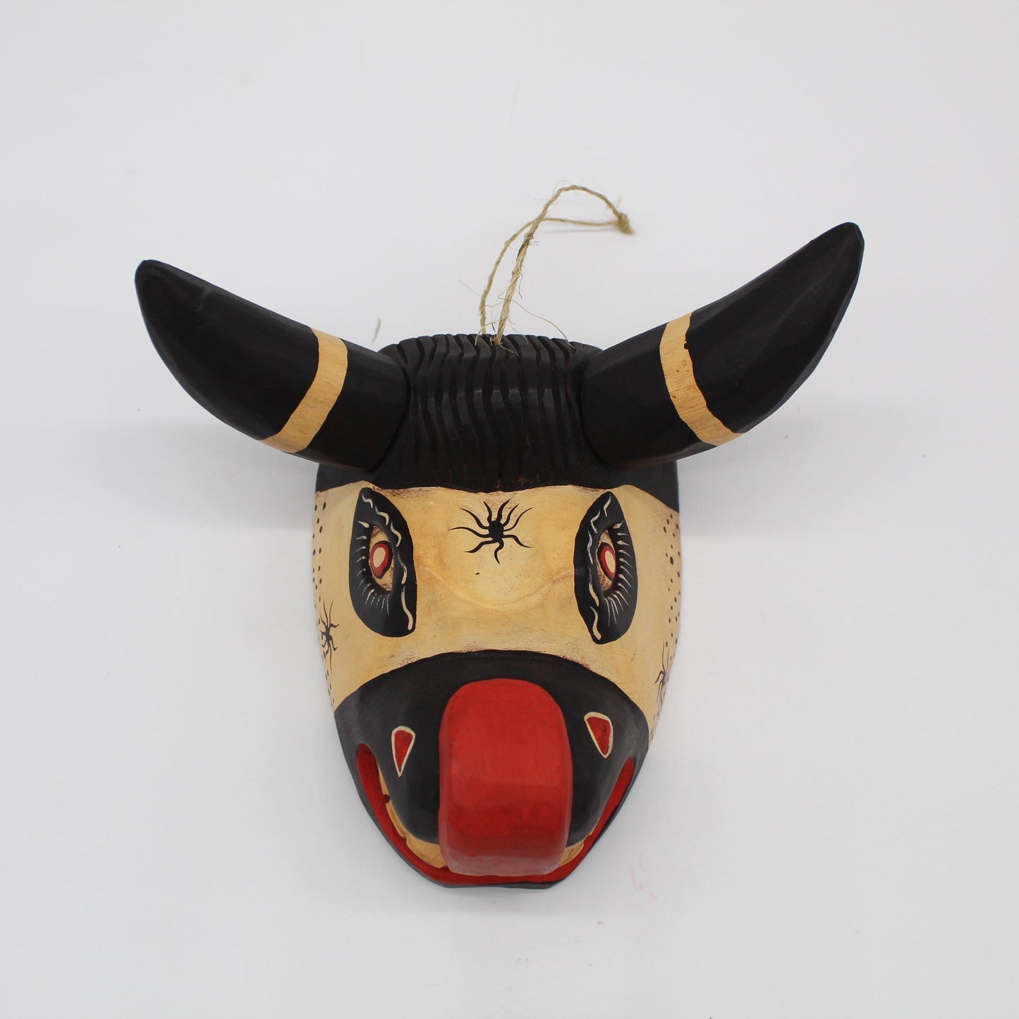 Handcarved Wooden Bull Mask