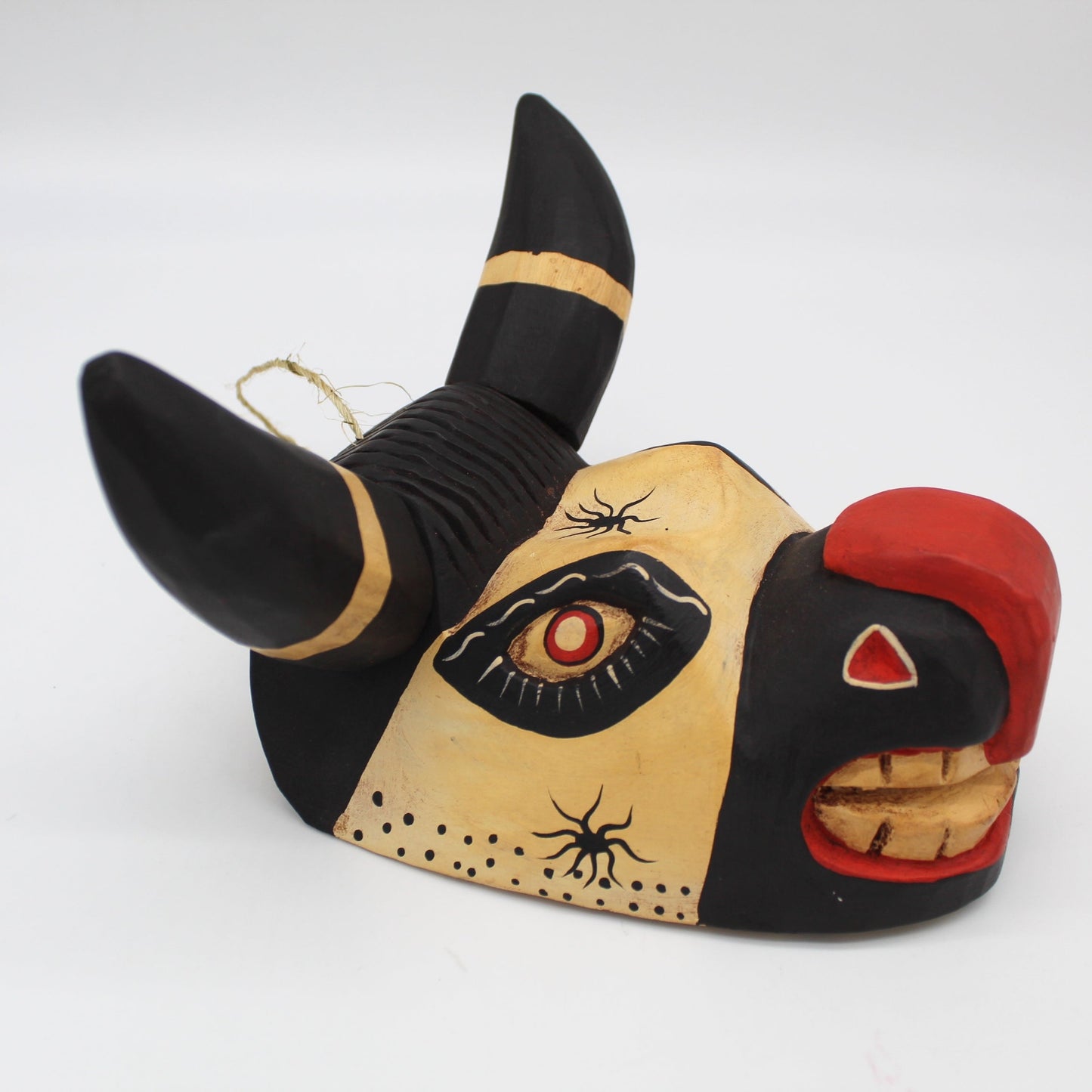 Handcarved Wooden Bull Mask