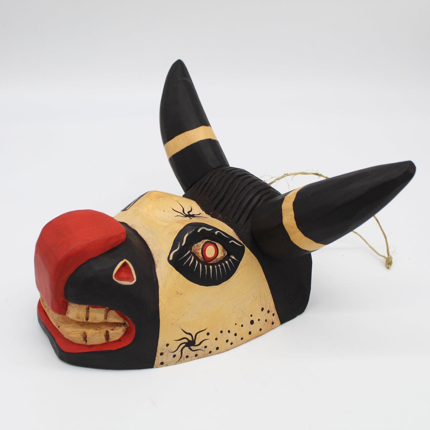 Handcarved Wooden Bull Mask