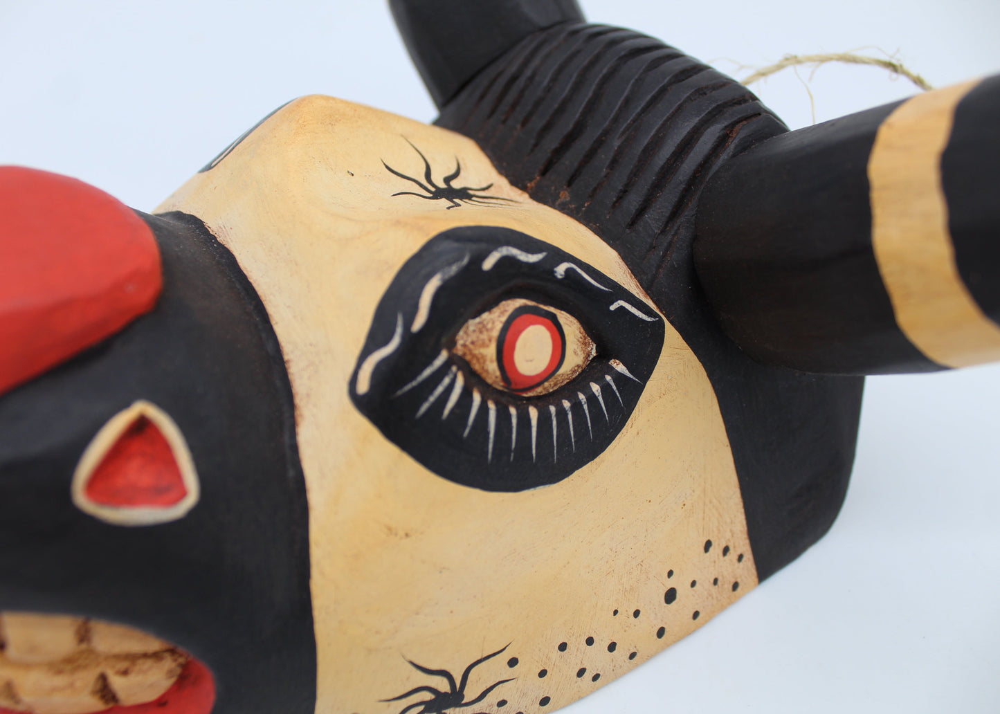 Handcarved Wooden Bull Mask