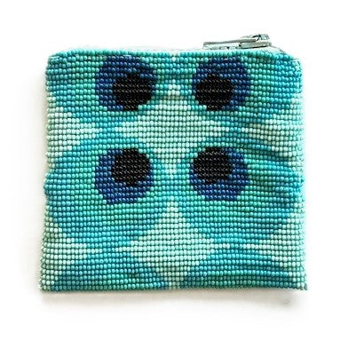 Square beaded Coin Purse - TURQUOISE EYE