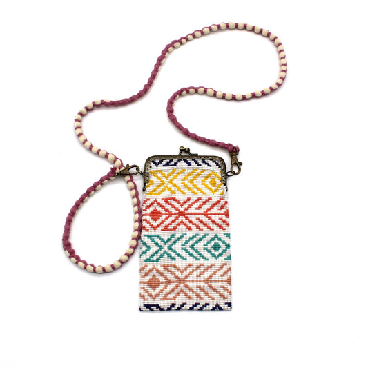 Glass Bead Cell Phone Crossbody Bag - X MULTI