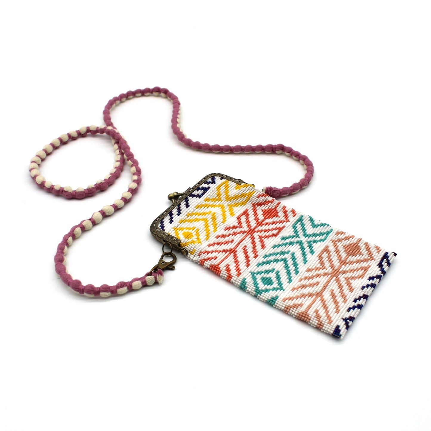 Glass Bead Cell Phone Crossbody Bag - X MULTI