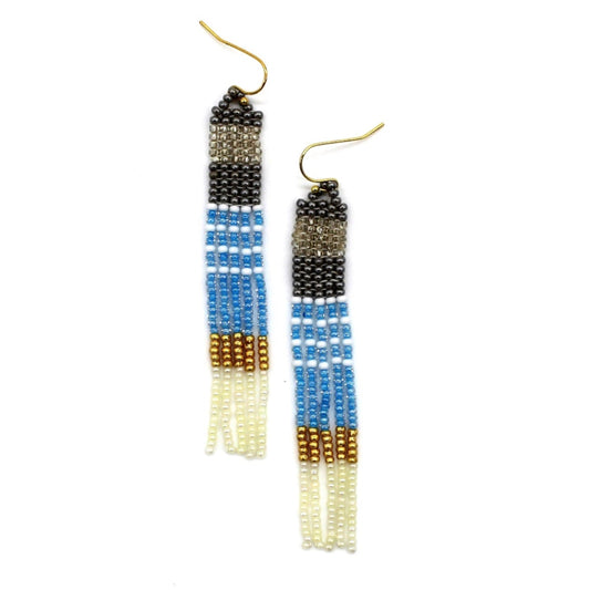 Color Block Earrings -  BLUE JAY