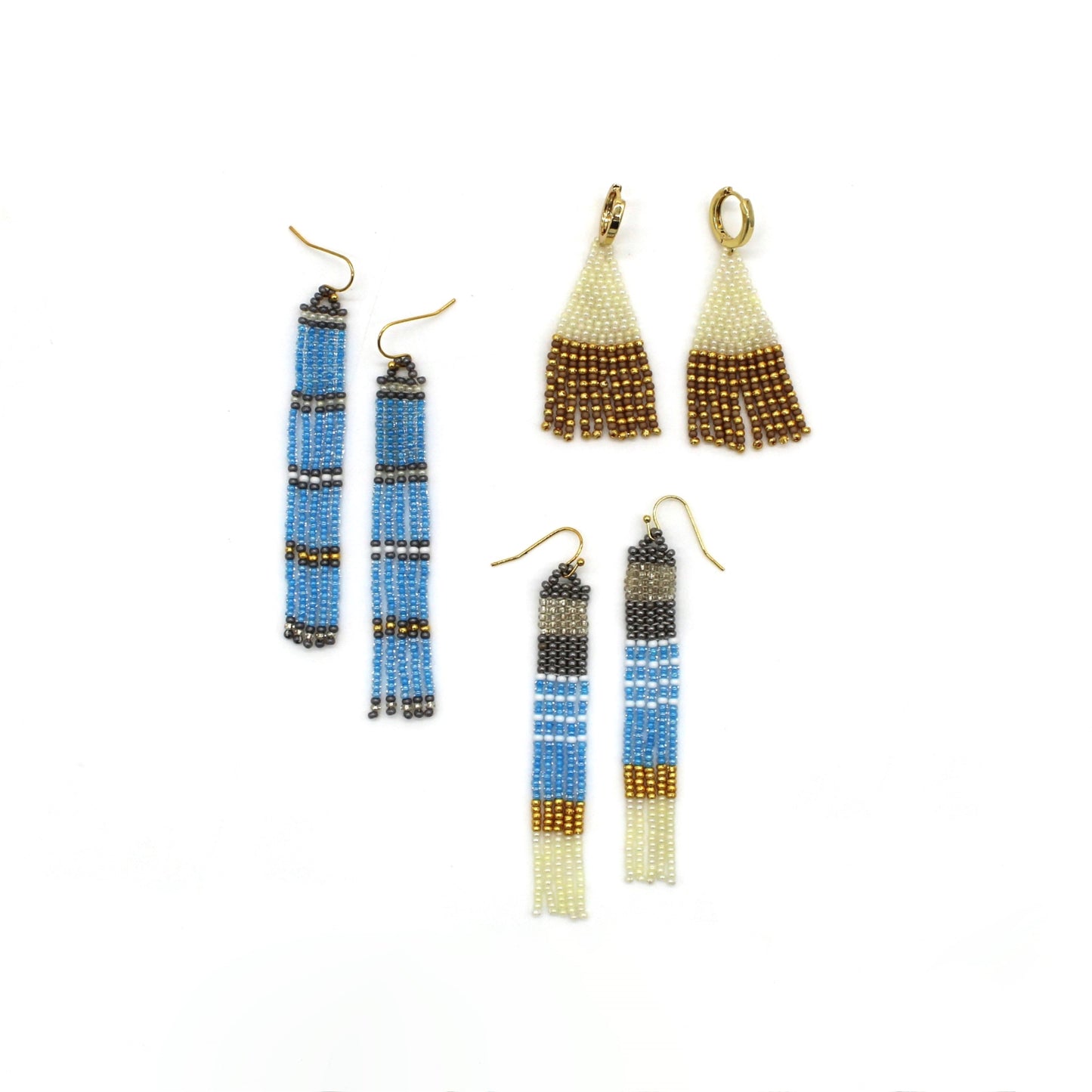 Color Block Earrings -  BLUE JAY