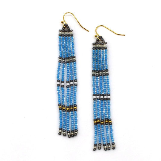 Parallel Line Earrings - BLUE JAY