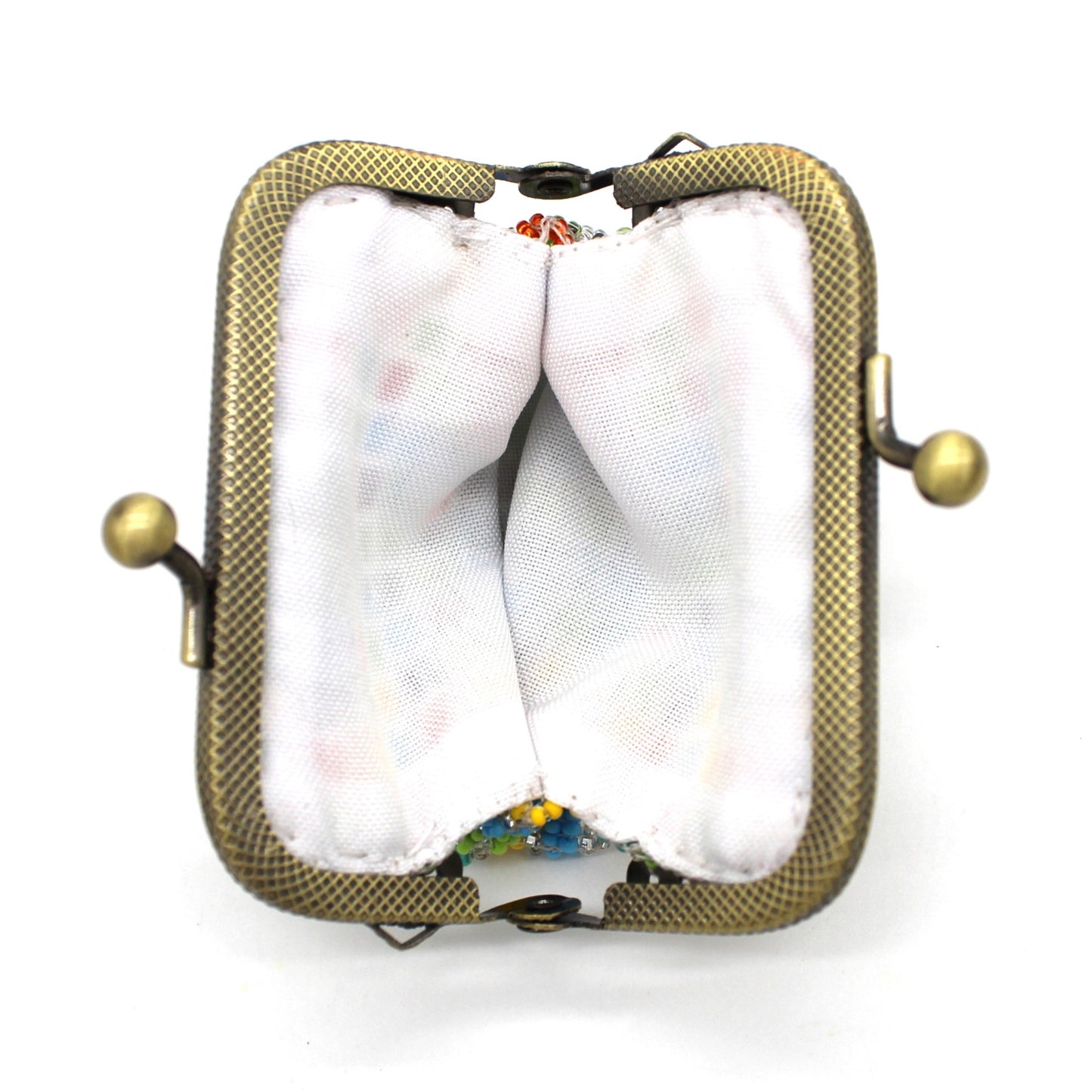 Glass Bead Coin Purse Metal Frame - CONFETTI