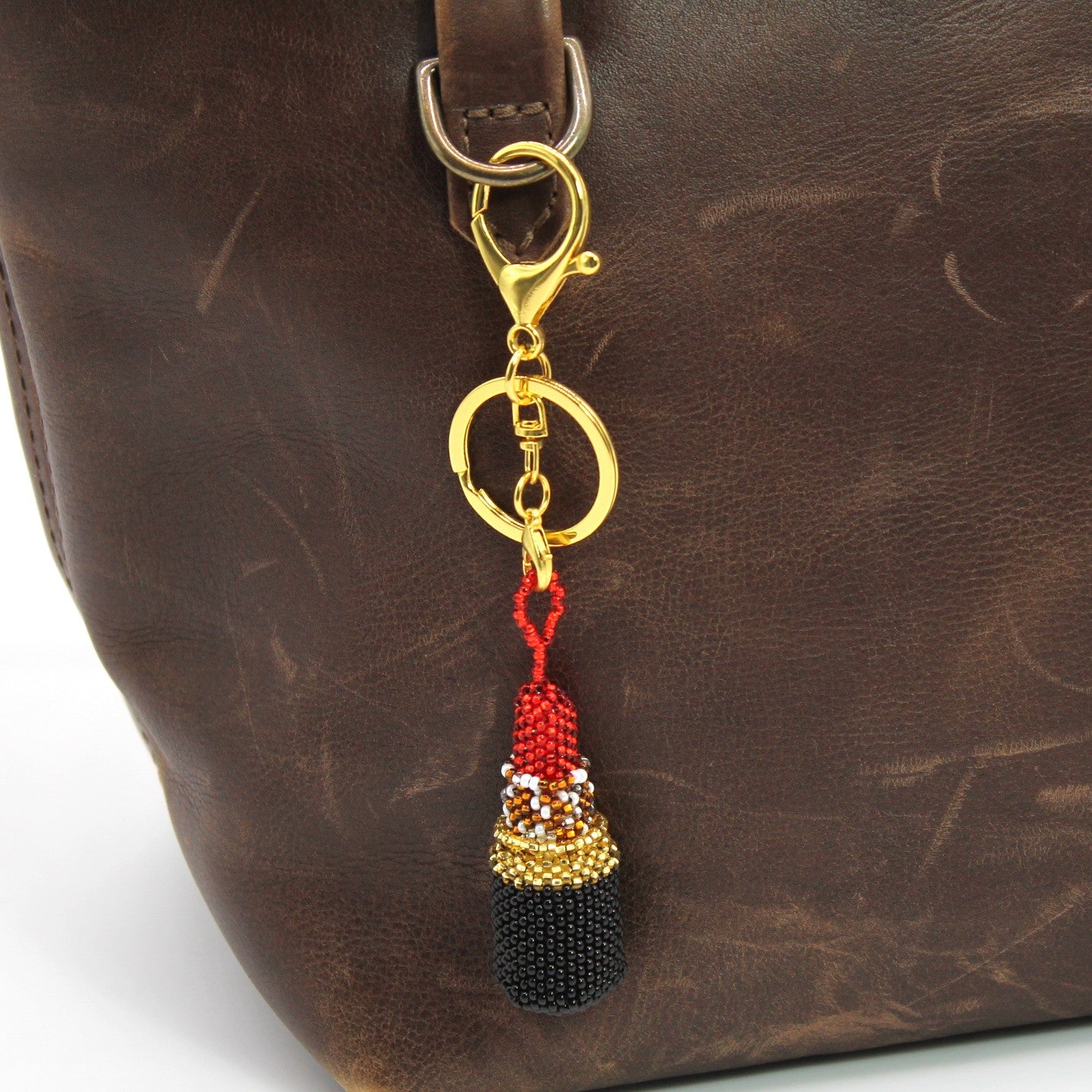 Bag charm - Beaded Lipstick