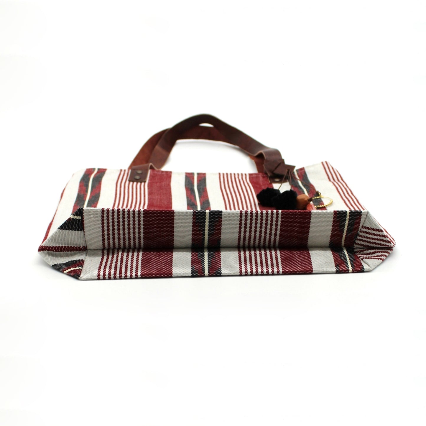 Tote RED & BLACK STRIPES IKAT