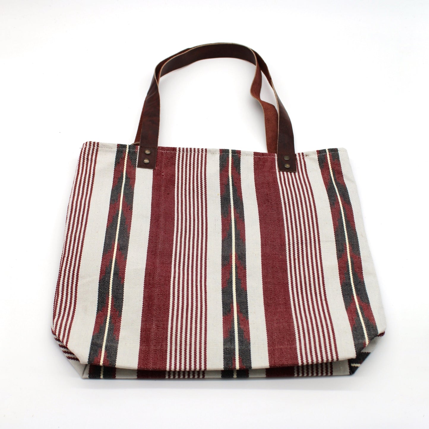 Tote RED & BLACK STRIPES IKAT