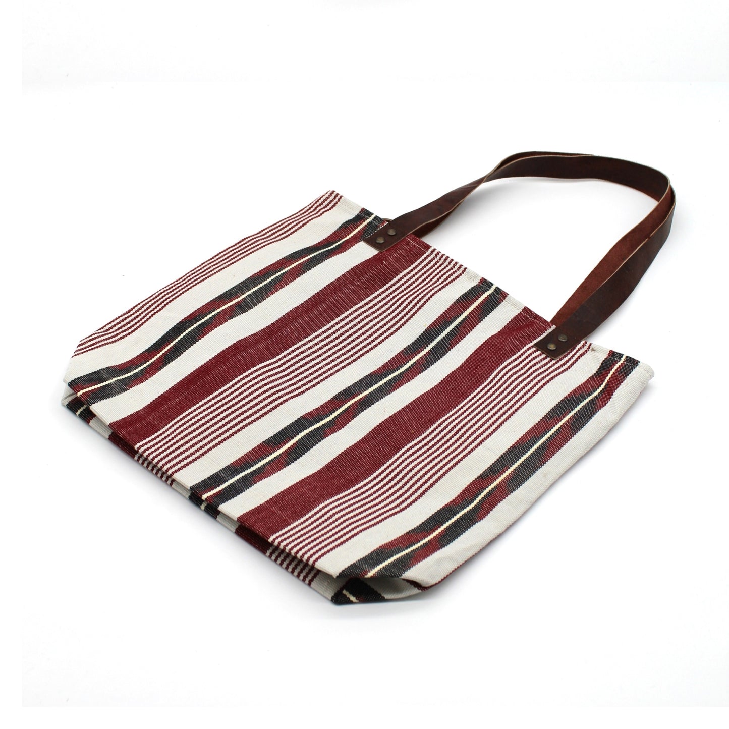 Tote RED & BLACK STRIPES IKAT