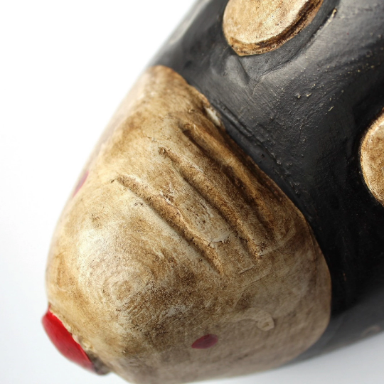 Handcarved Wooden Stick-out Tongue Monkey Mask