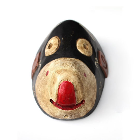Handcarved Wooden Stick-out Tongue Monkey Mask