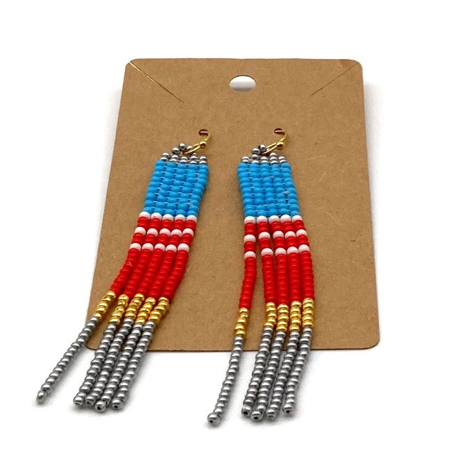 Color Block Earrings - Parakeet