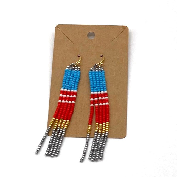 Color Block Earrings - Parakeet