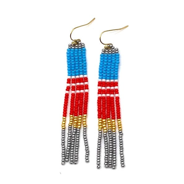 Color Block Earrings - Parakeet