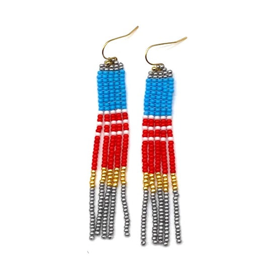 Color Block Earrings - Parakeet