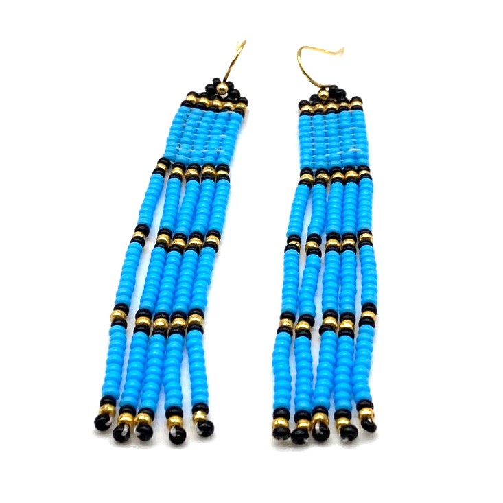 Parallel Line Earrings - Parakeet