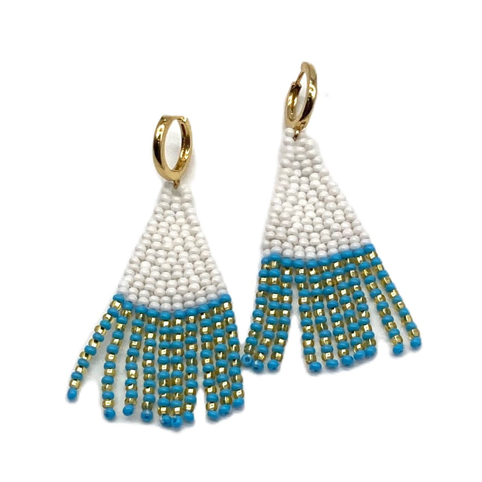 Triangle Earrings - Parakeet White