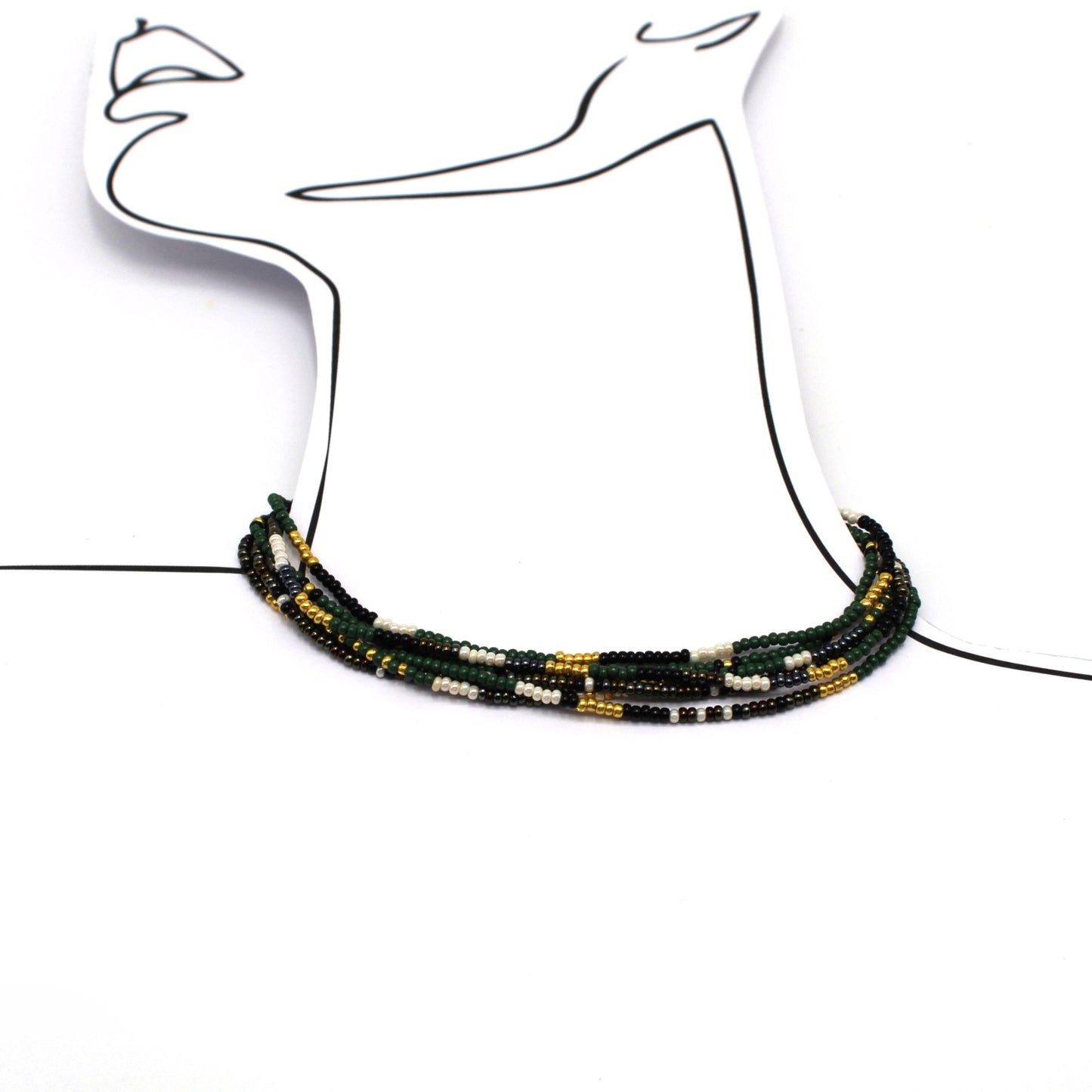 6 Strand Necklace - Quetzal