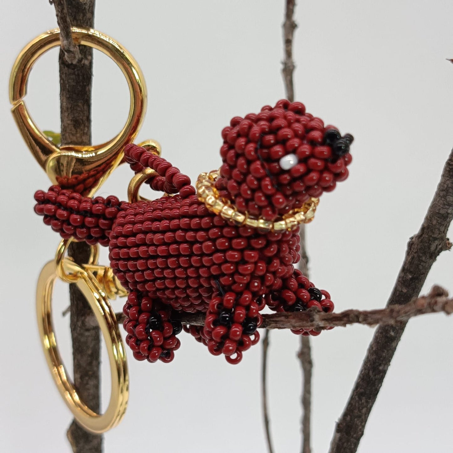 Bag charm - Beaded DACHSHUND
