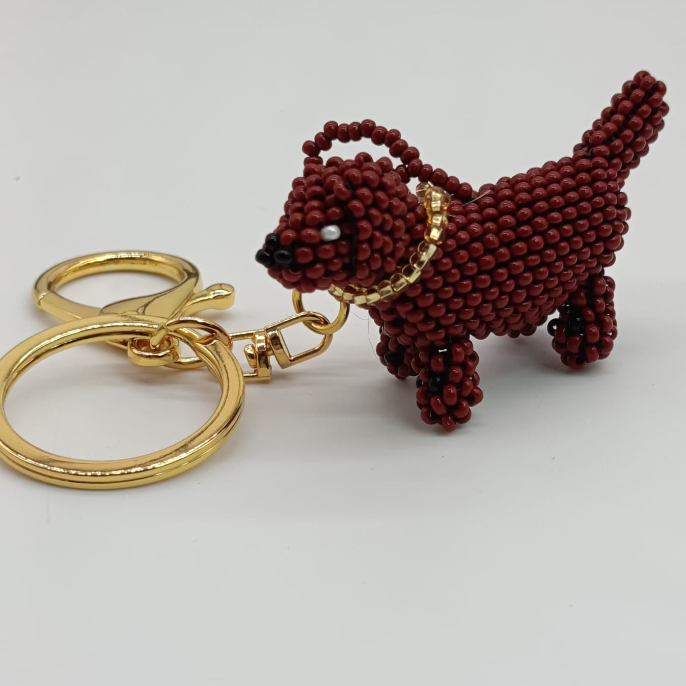 Bag charm - Beaded DACHSHUND