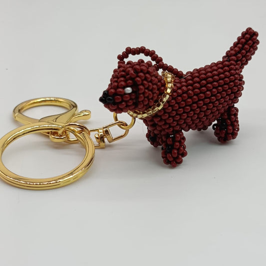 Bag charm - Beaded DACHSHUND
