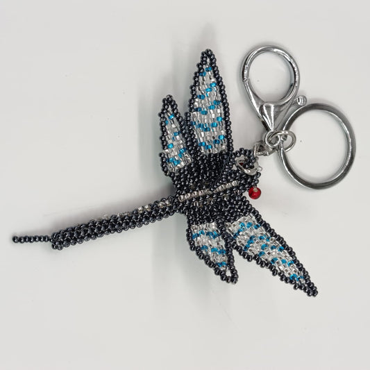 Bag charm - Beaded DRAGONFLY