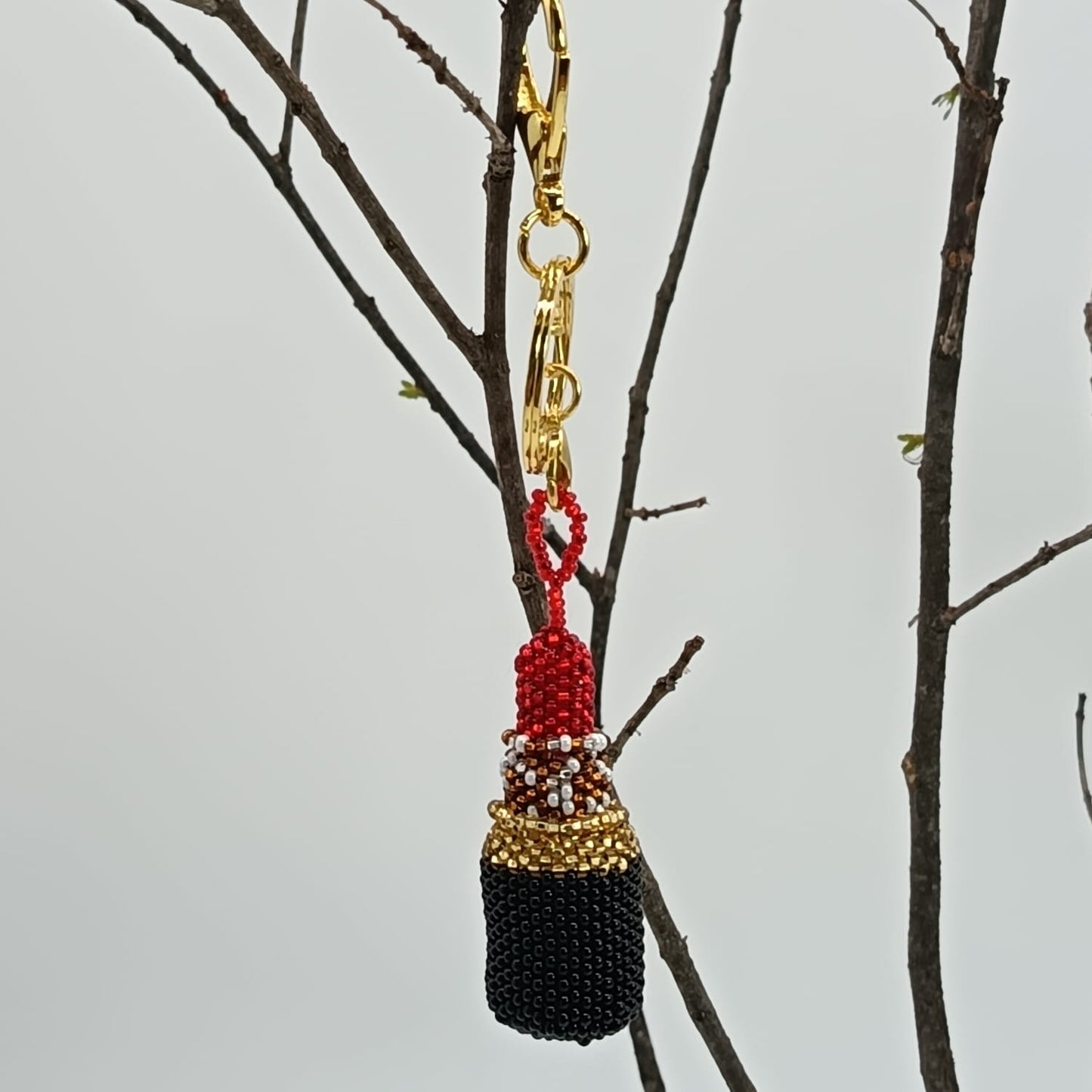 Bag charm - Beaded Lipstick