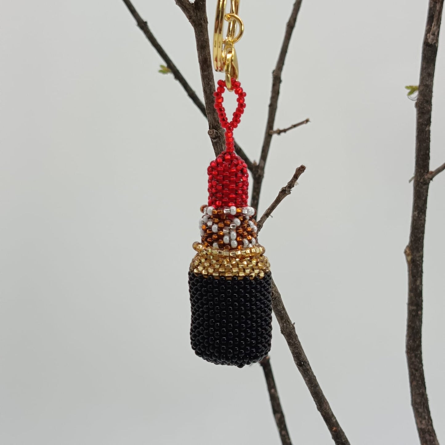 Bag charm - Beaded Lipstick