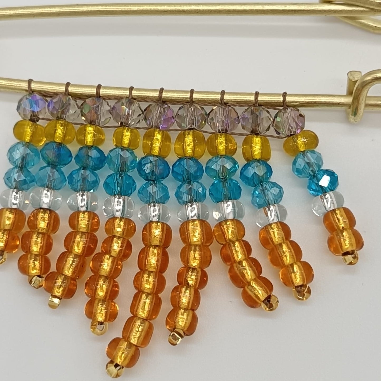 Beaded Safety Pin BROOCH - Set of 12 units