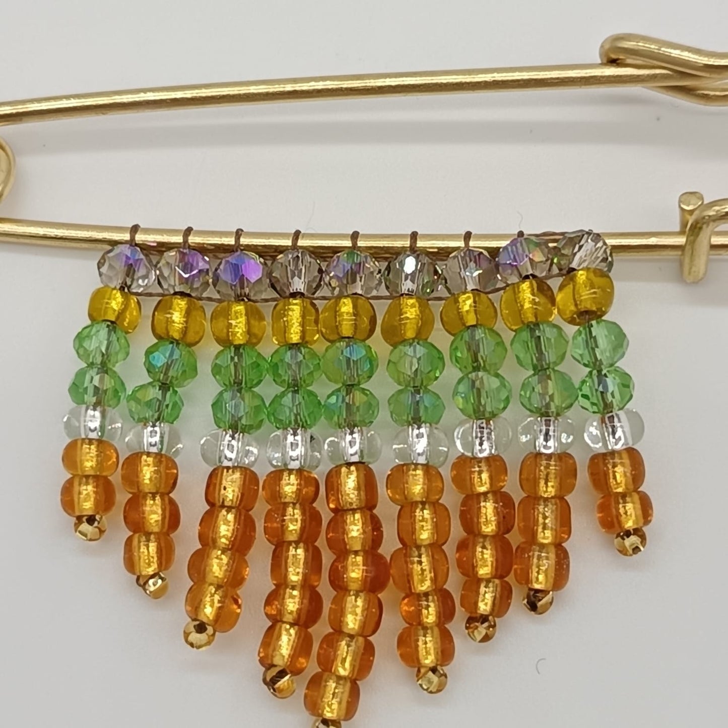 Beaded Safety Pin BROOCH - Set of 12 units