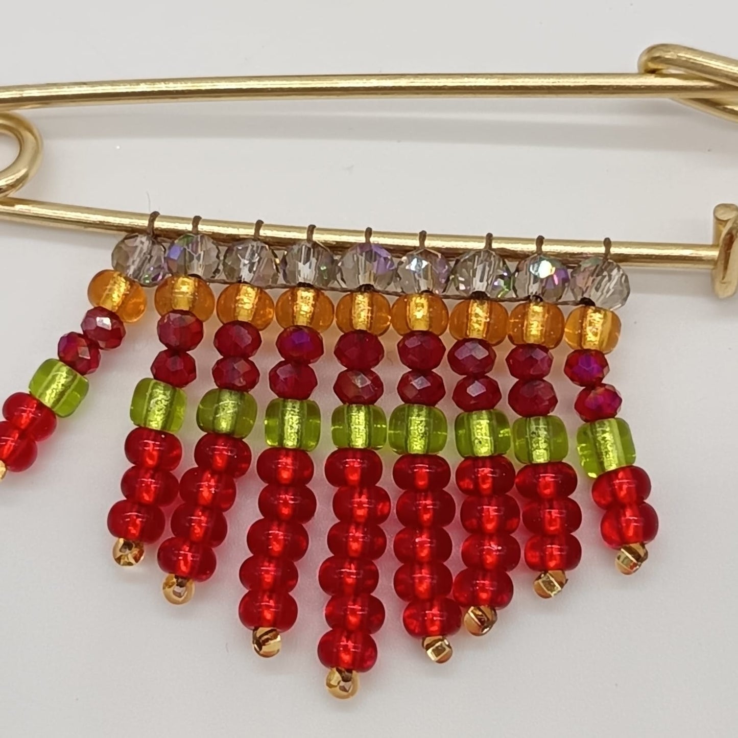 Beaded Safety Pin BROOCH - Set of 12 units
