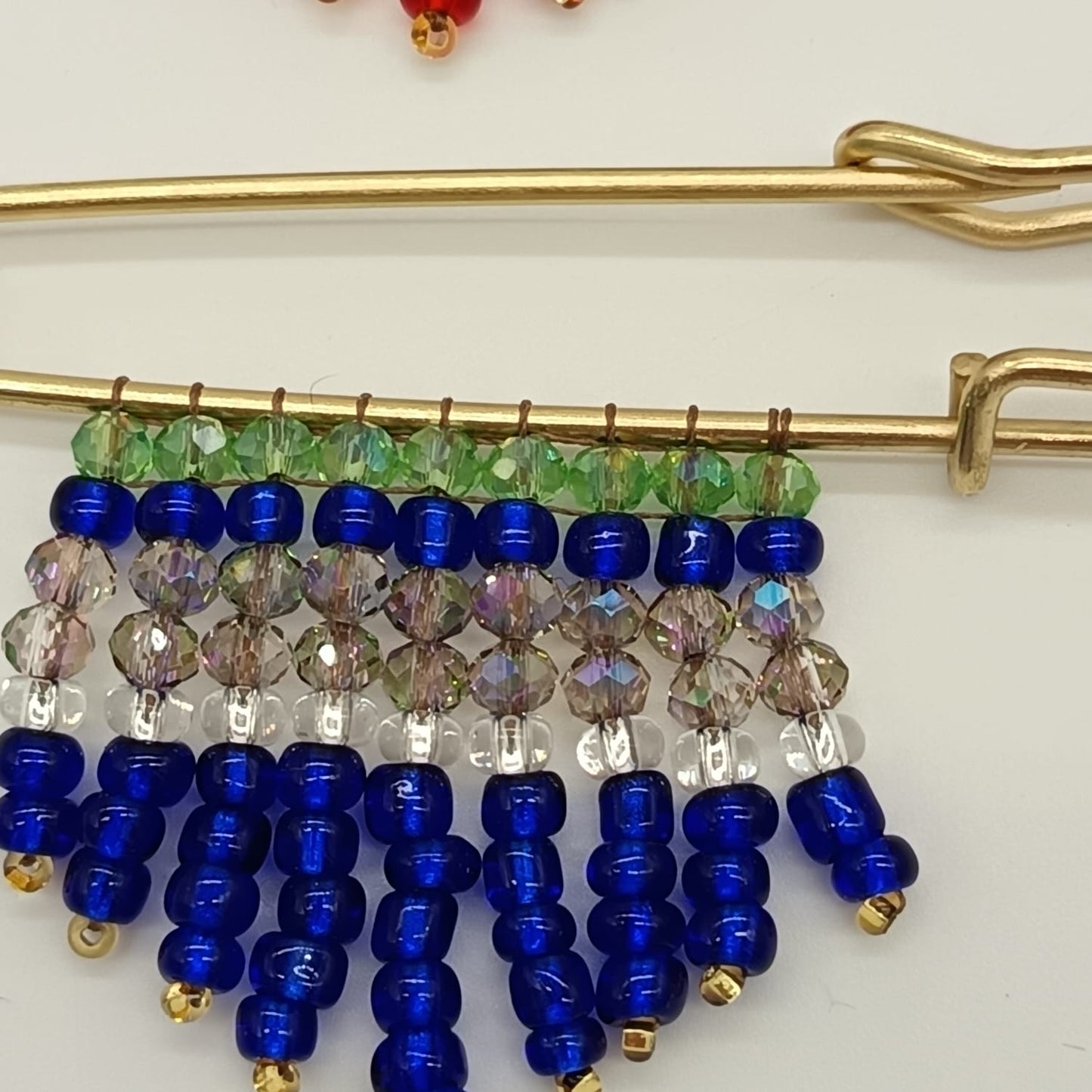 Beaded Safety Pin BROOCH - Set of 12 units
