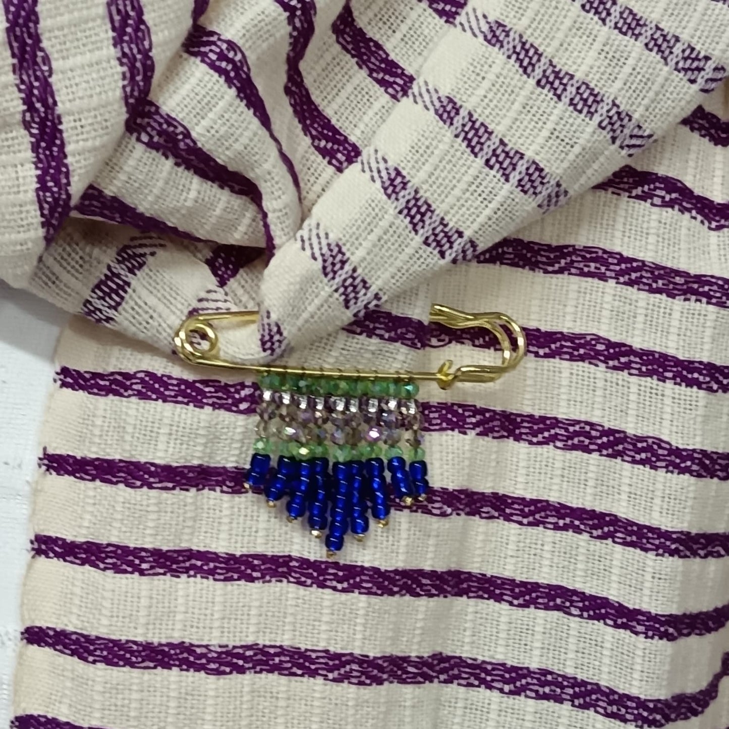 Beaded Safety Pin BROOCH - Set of 12 units