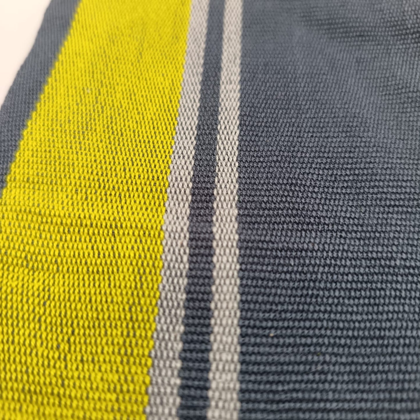 Hand embroidered Cosmetic Bag - Stripes Yellow