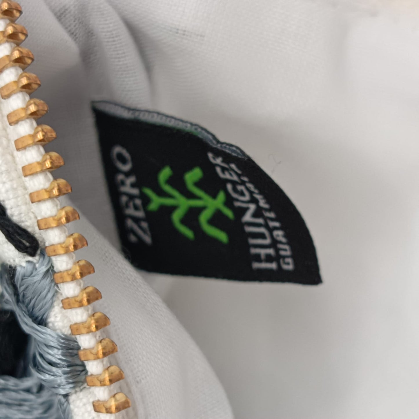 Hand embroidered Cosmetic Bag - Stripes Black and White
