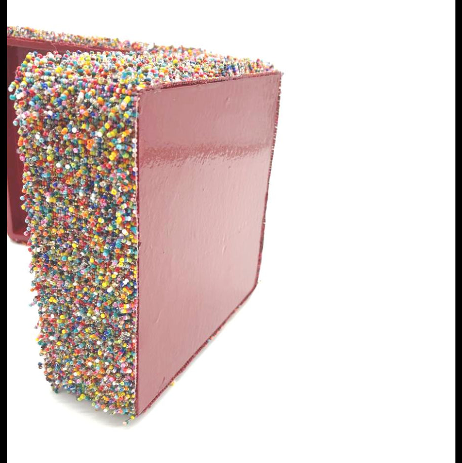 Handcrafted Box lined with Beads - Multicolor