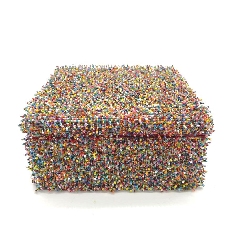 Handcrafted Box lined with Beads - Multicolor