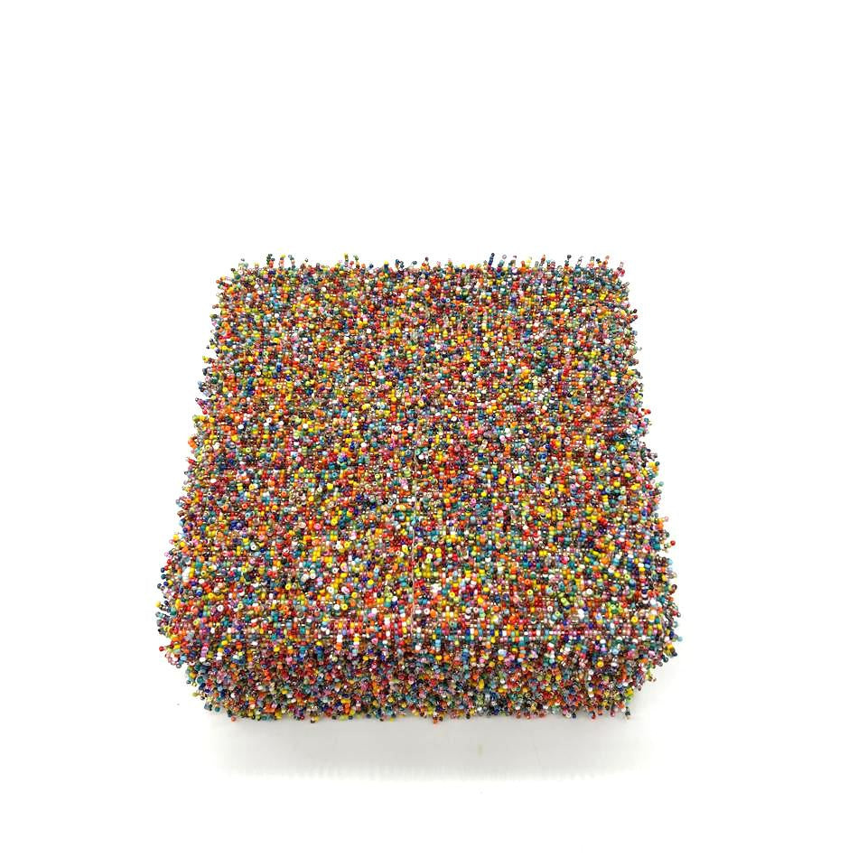Handcrafted Box lined with Beads - Multicolor