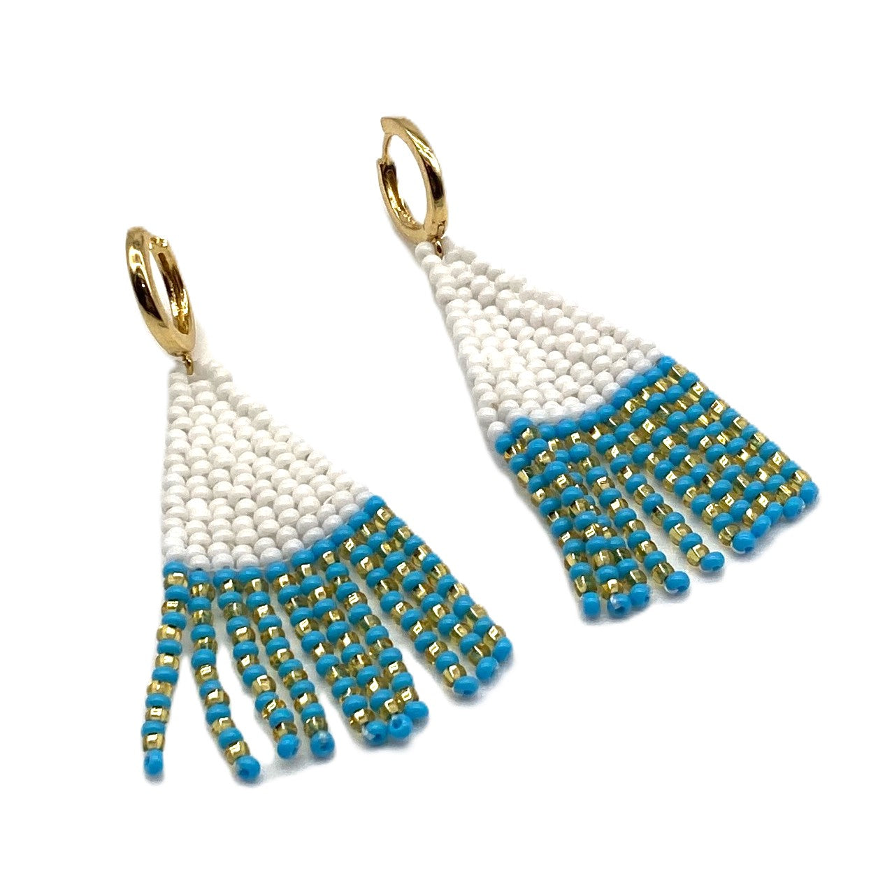 Triangle Earrings - Parakeet White