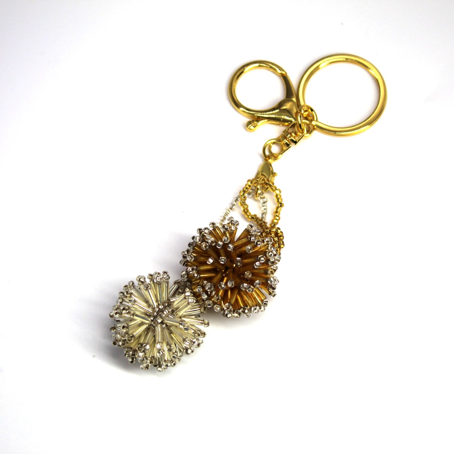 Bag charm - Beaded POM POMS